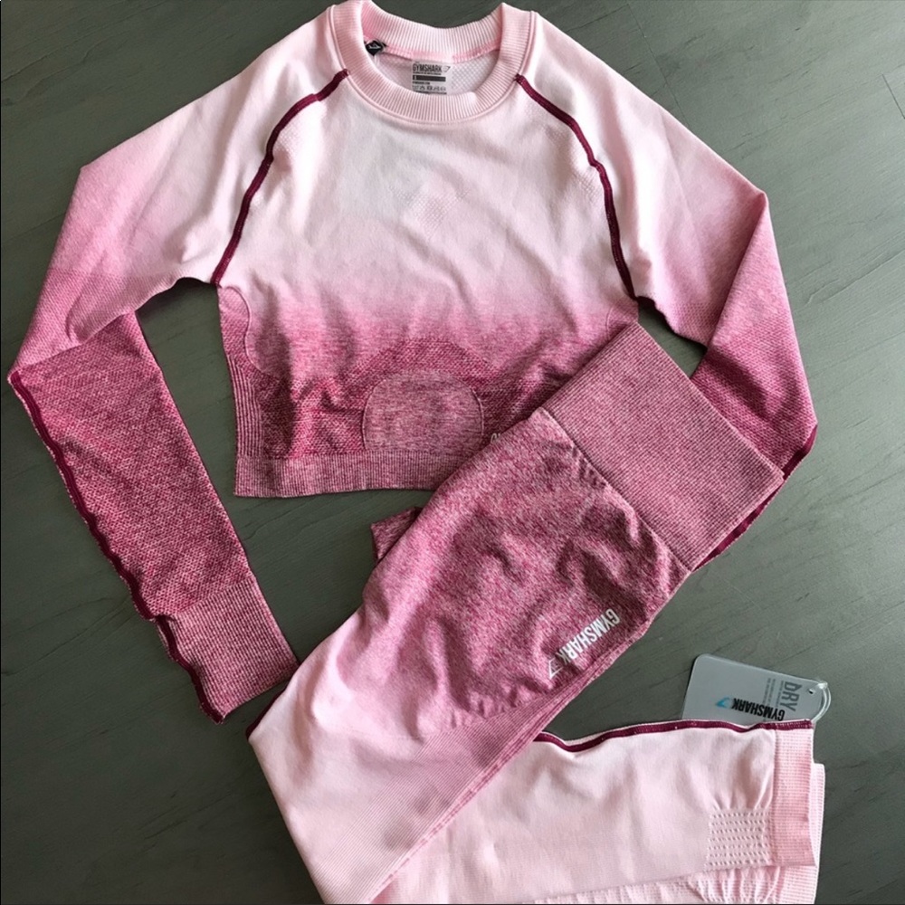 Gymshark pink white ombré set